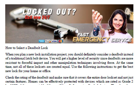 How to Select a Deadbolt Lock in Texas - Click to download
